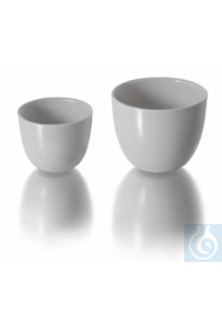 Porseleinen smeltkroes, 40 mm Ø, volume 20 ml, geglazuurd, DIN 12904, medium hoog, wanddikte 2...